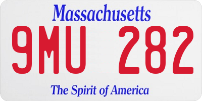 MA license plate 9MU282