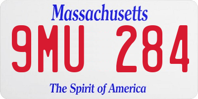 MA license plate 9MU284