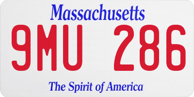 MA license plate 9MU286