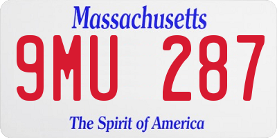 MA license plate 9MU287