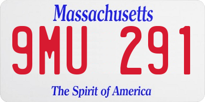 MA license plate 9MU291