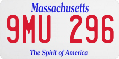 MA license plate 9MU296