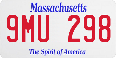 MA license plate 9MU298