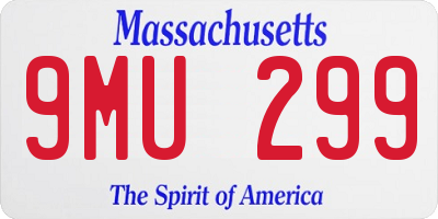 MA license plate 9MU299