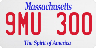 MA license plate 9MU300
