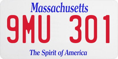 MA license plate 9MU301