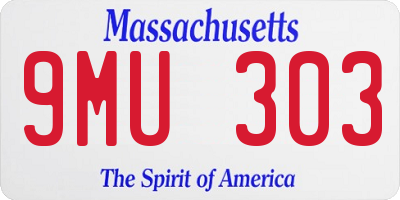 MA license plate 9MU303