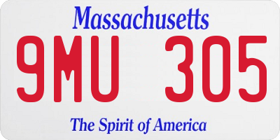 MA license plate 9MU305