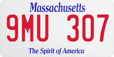 MA license plate 9MU307