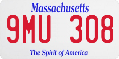 MA license plate 9MU308