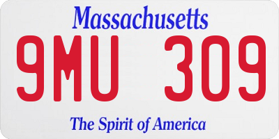 MA license plate 9MU309