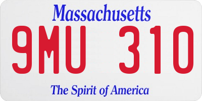 MA license plate 9MU310