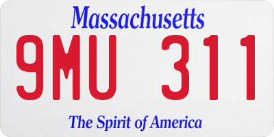 MA license plate 9MU311