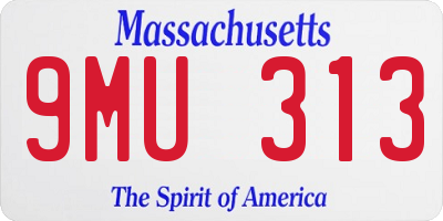 MA license plate 9MU313
