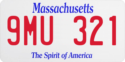 MA license plate 9MU321