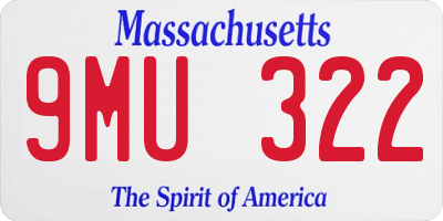 MA license plate 9MU322