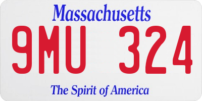 MA license plate 9MU324