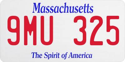 MA license plate 9MU325