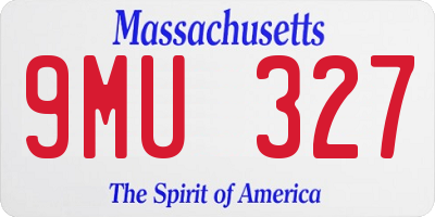 MA license plate 9MU327