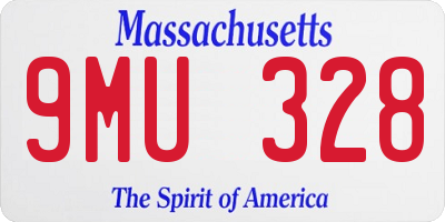MA license plate 9MU328