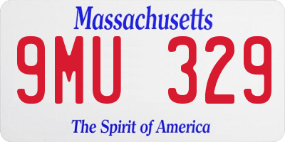MA license plate 9MU329