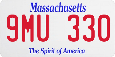 MA license plate 9MU330