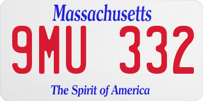 MA license plate 9MU332