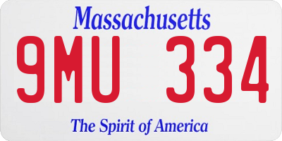 MA license plate 9MU334