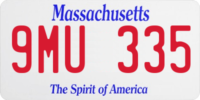 MA license plate 9MU335