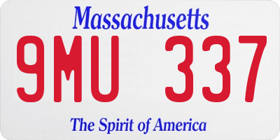 MA license plate 9MU337
