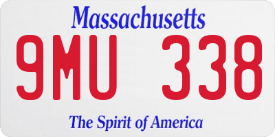MA license plate 9MU338