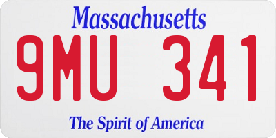 MA license plate 9MU341