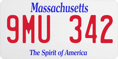 MA license plate 9MU342