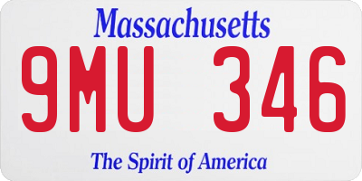 MA license plate 9MU346