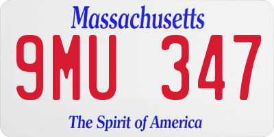 MA license plate 9MU347
