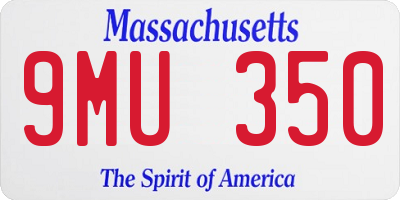 MA license plate 9MU350