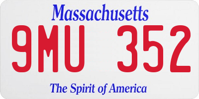 MA license plate 9MU352