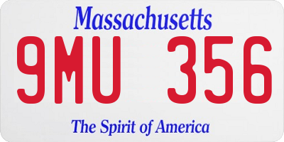 MA license plate 9MU356