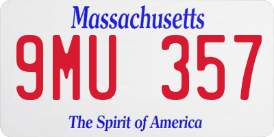 MA license plate 9MU357
