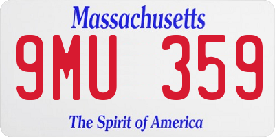 MA license plate 9MU359