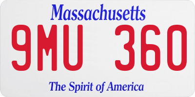 MA license plate 9MU360