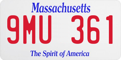 MA license plate 9MU361