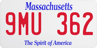MA license plate 9MU362