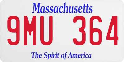 MA license plate 9MU364