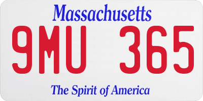 MA license plate 9MU365