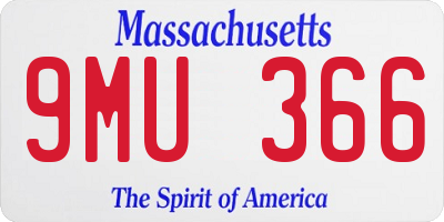 MA license plate 9MU366