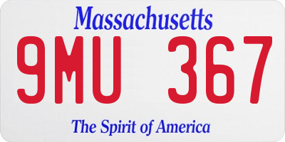 MA license plate 9MU367