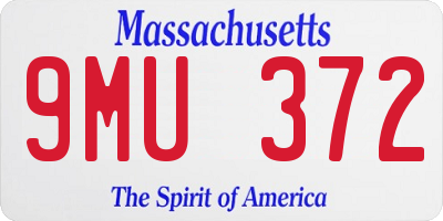 MA license plate 9MU372