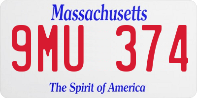 MA license plate 9MU374