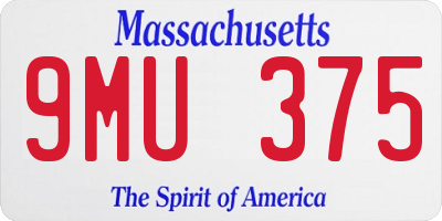 MA license plate 9MU375
